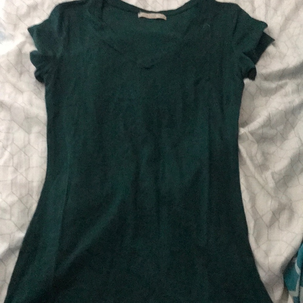 two v-neck shirts